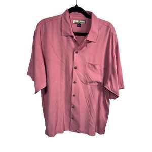 Tommy Bahama 100% Silk Camp Shirt Resort Island Vacation Tropical Mends Medium
